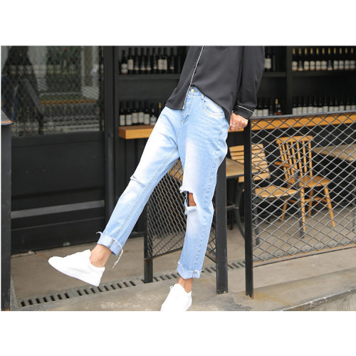 Women's Jeans with Ripped Feet Fashion autumn new jeans women's tights women's jeans Supplier